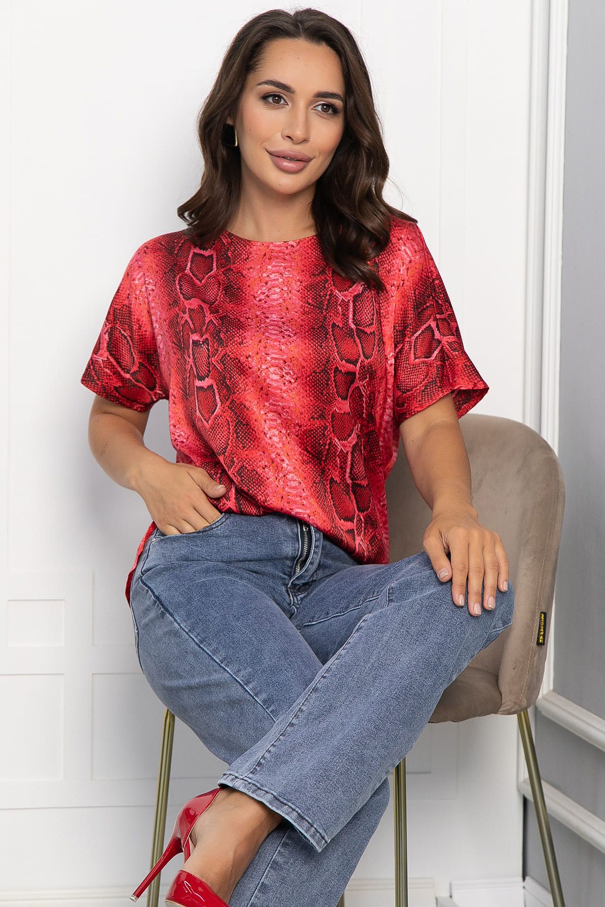 Блуза Морган  (красная) Б14033-16М