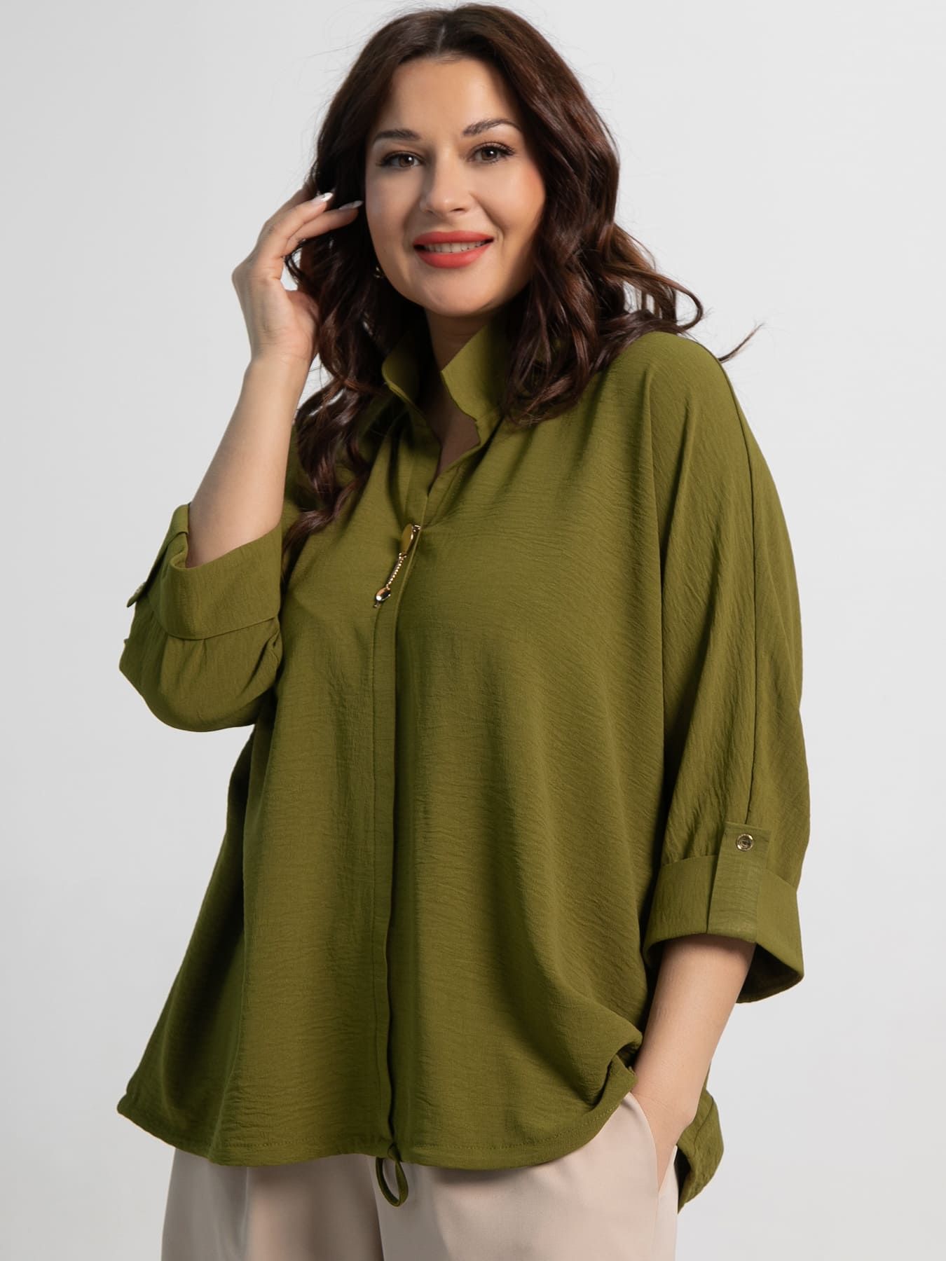 Блуза Серенада (оливковый) Б15551-24М