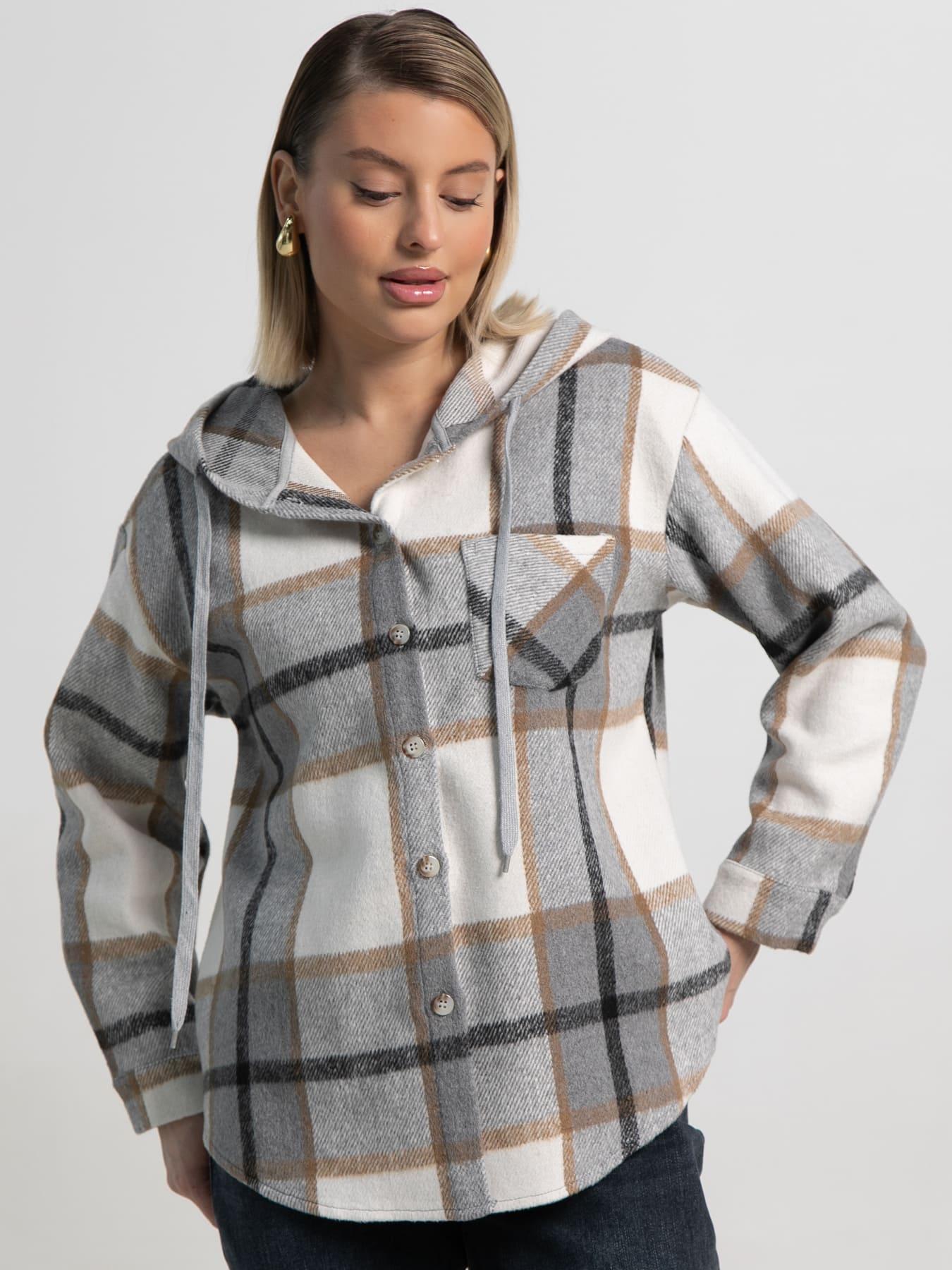 Рубашка теплая с капюшоном Олиссия (серая) Б15504-18М