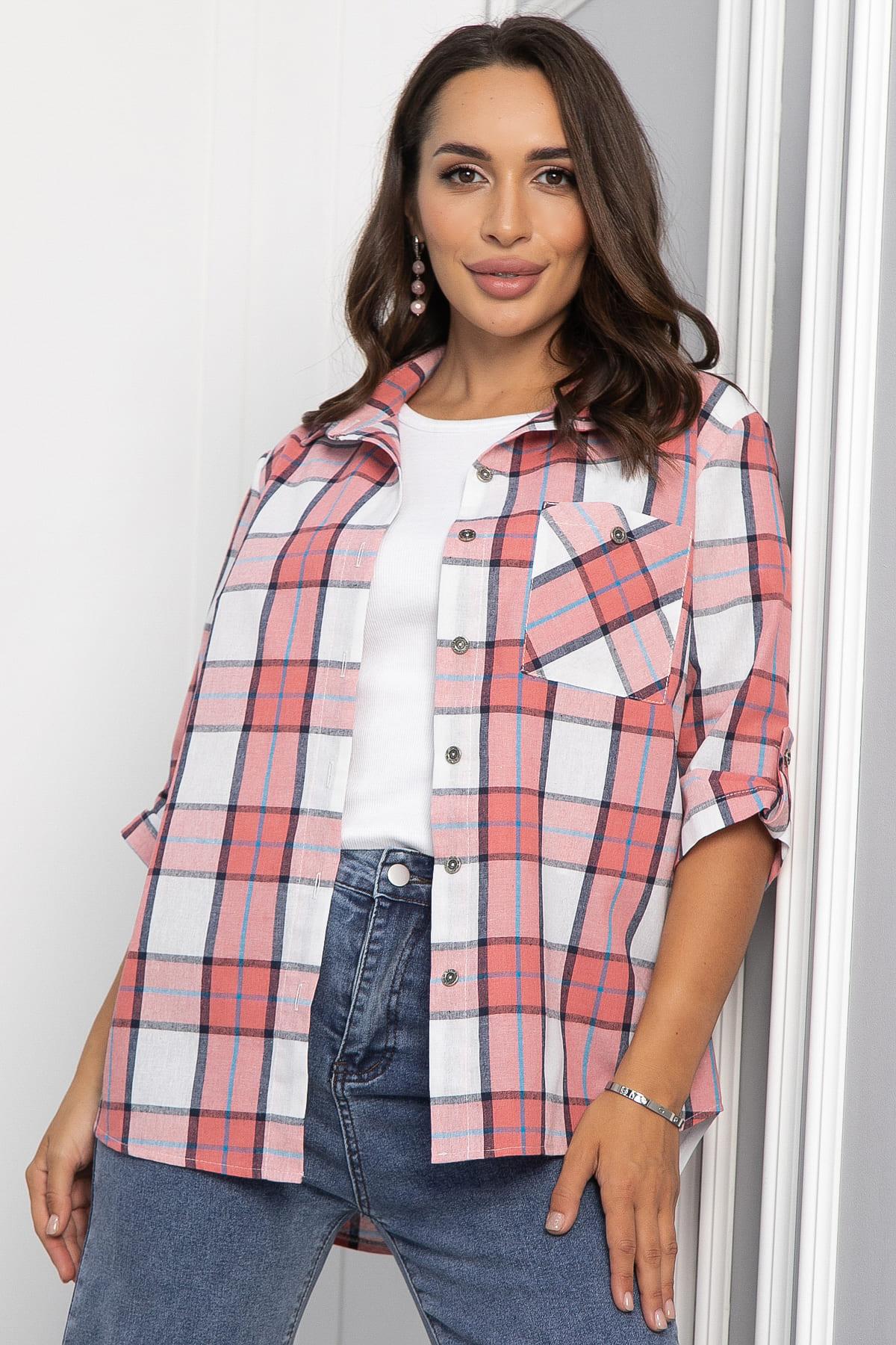 Рубашка Аланта (бело-розовая) Б14036-18М