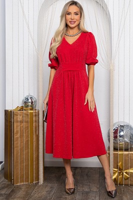 Платье праздничное Мадлен (красное) П14607-18М