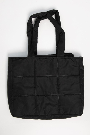 Сумка-шопер стеганая (черная) СШ07-46
