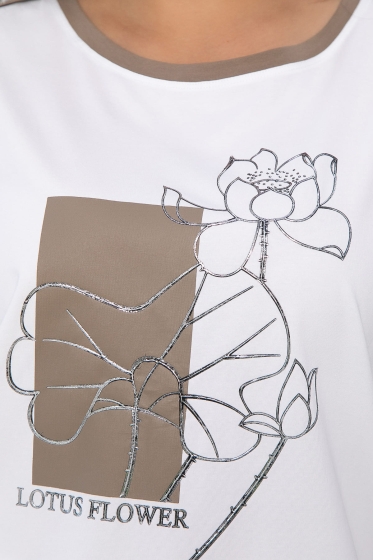 Блуза Чарли (бело-коричневая) Б13801-20М