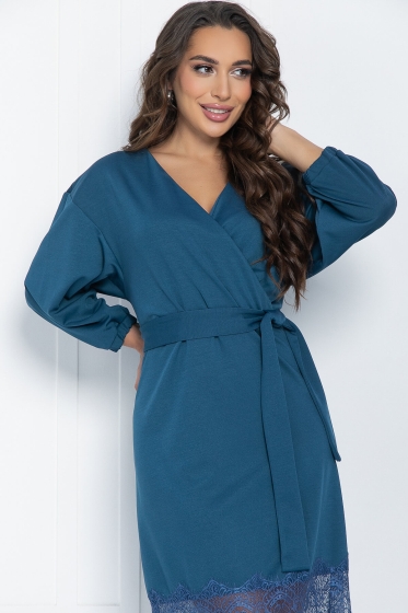 Платье Всегда в тренде (темно-бирюзовое) П11392