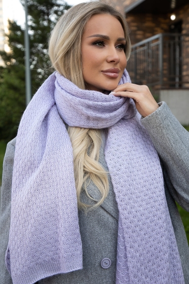 Вязаный палантин (пыльно-сиреневый) ВП01-1М