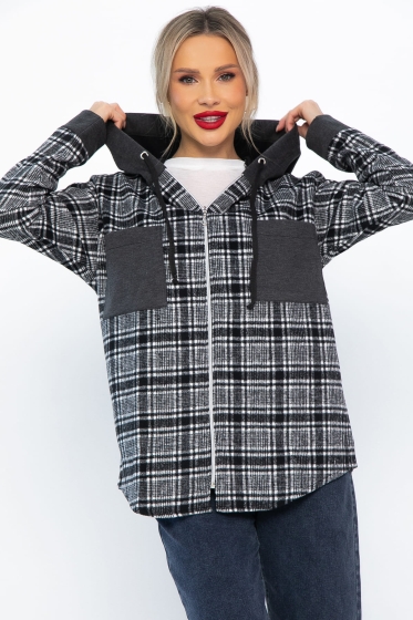 Рубашка с капюшоном Стокгольм (серая) Б14593-50М Рубашка с капюшоном Стокгольм (серая) Б14593-50М